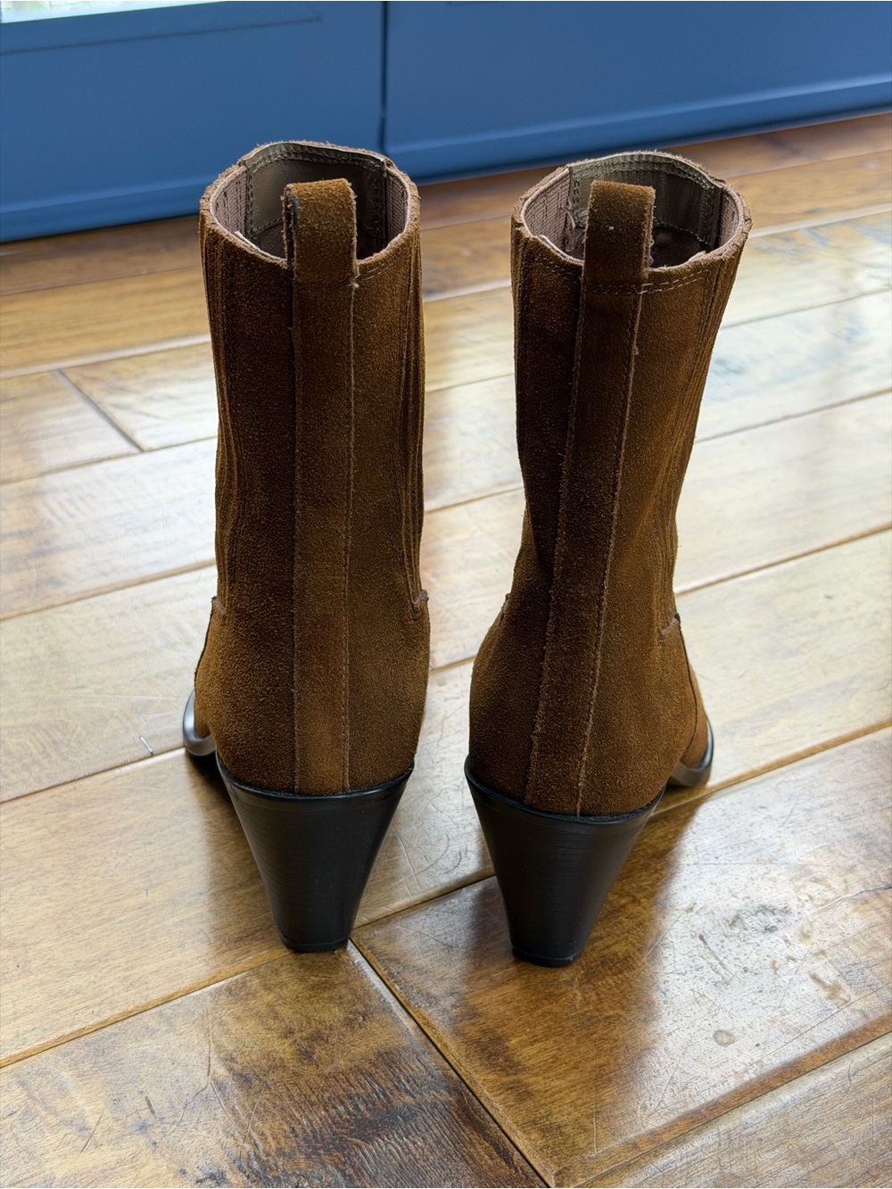 Zara Brown Suede Pointed-Toe Ankle Booties - Picture 8 of 11